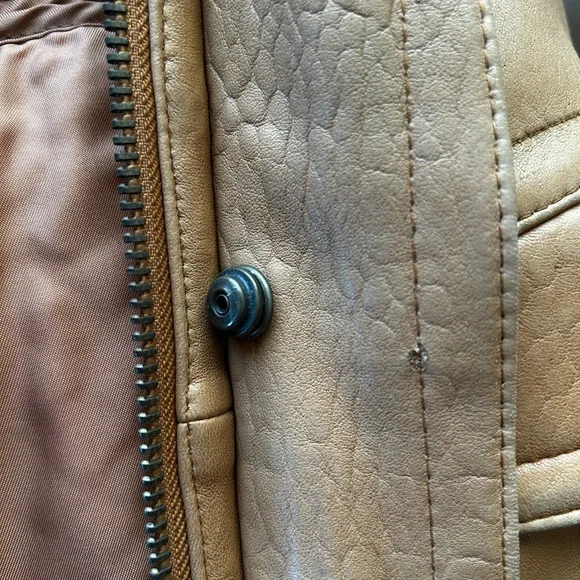 Vintage Tannery West Super Soft Men's Tan Leather Jacket - Picture 9 of 10